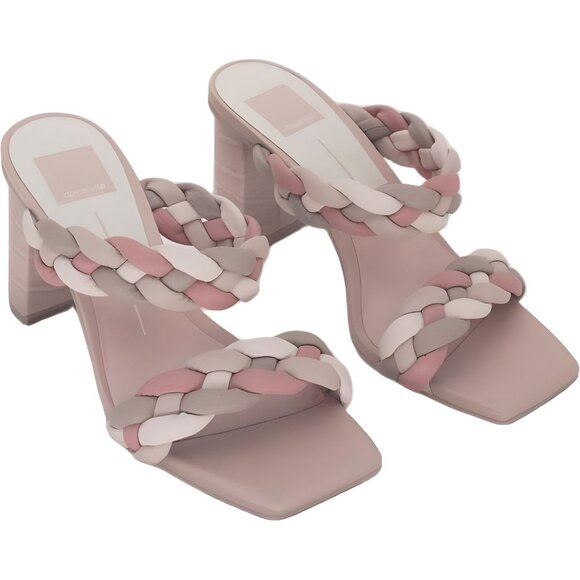 Dolce Vita Pink Rose Multi Braided Heels Size 7M Fast Shipping - Picture 1 of 6